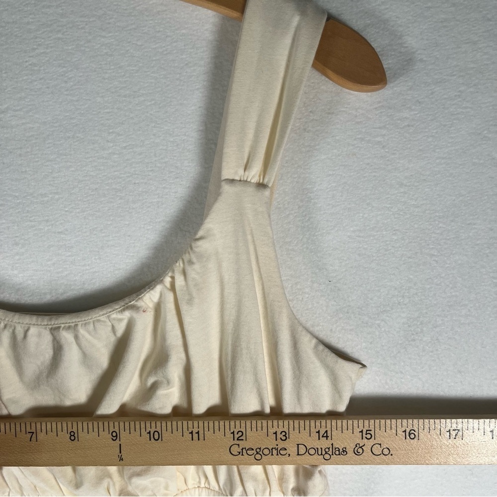 NWOT Ann Taylor Cream Ruched Scoop Neck Empire Waist Tank Top Boho Milkmaid Sz S - Picture 7 of 9